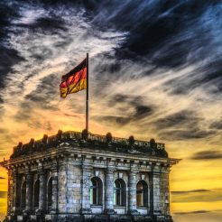 belgium flag on top of the building