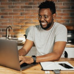 man using a laptop