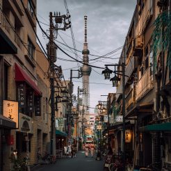 street under cloudy sky