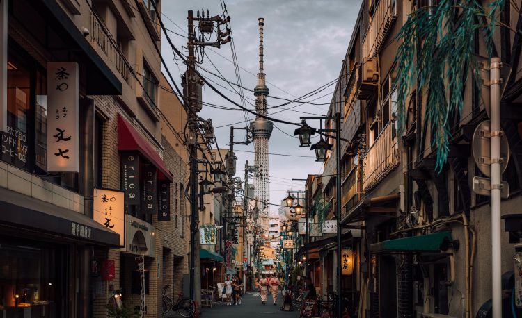 street under cloudy sky