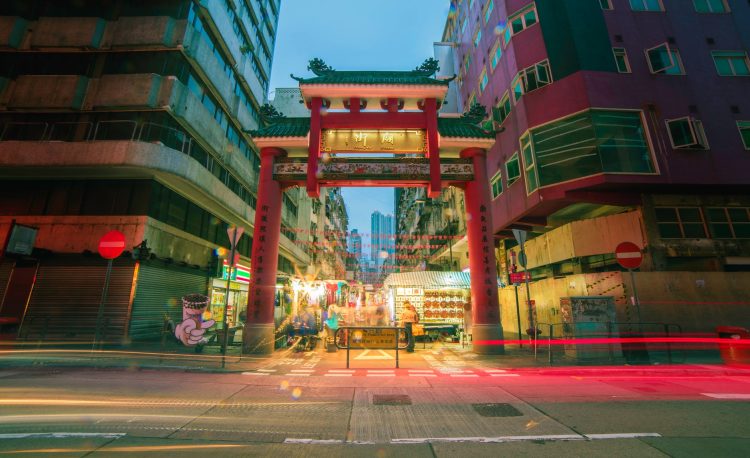 timelapse photo of china town