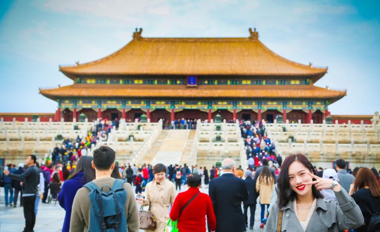 tourists at forbidden temple