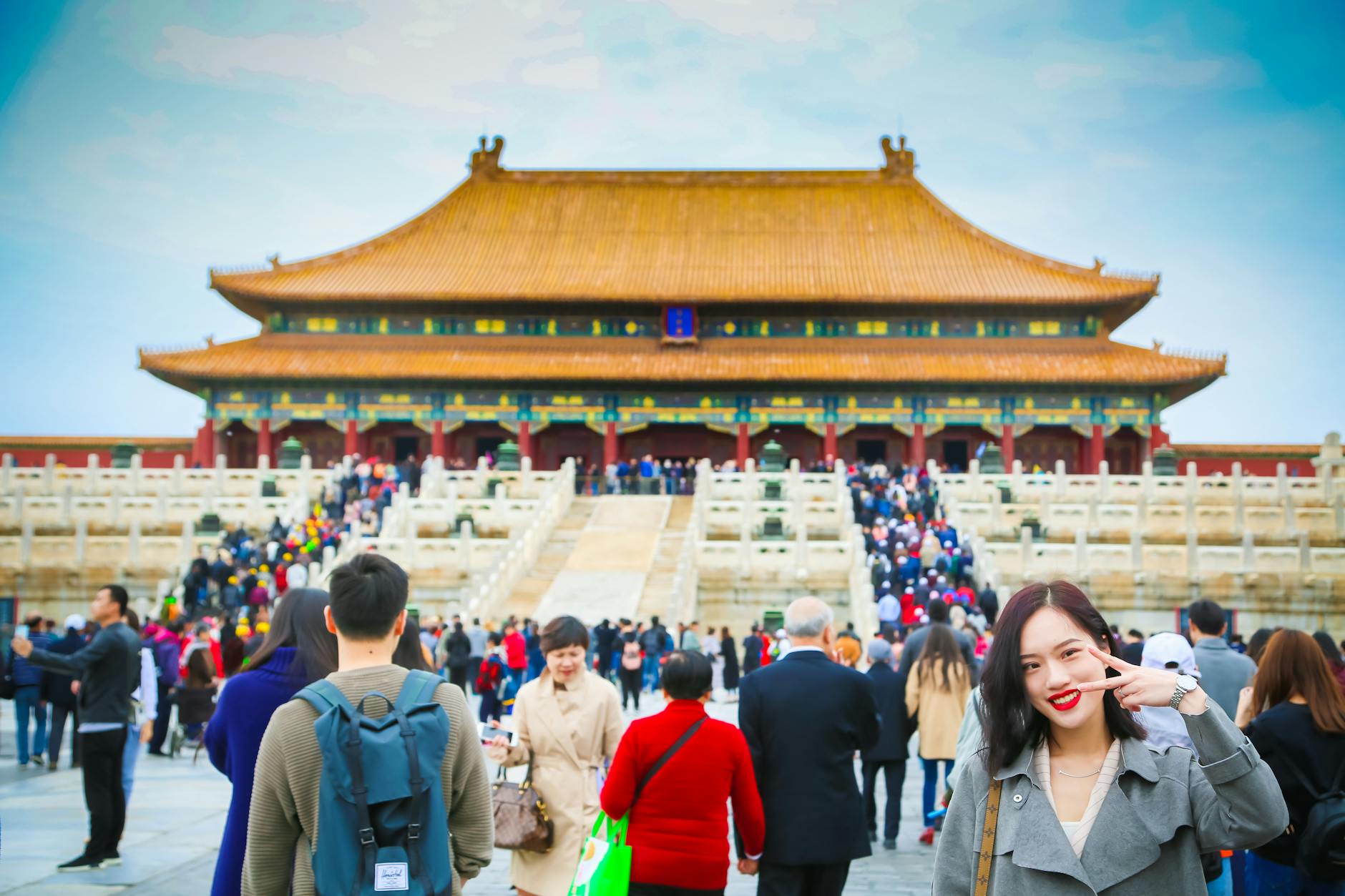 tourists at forbidden temple