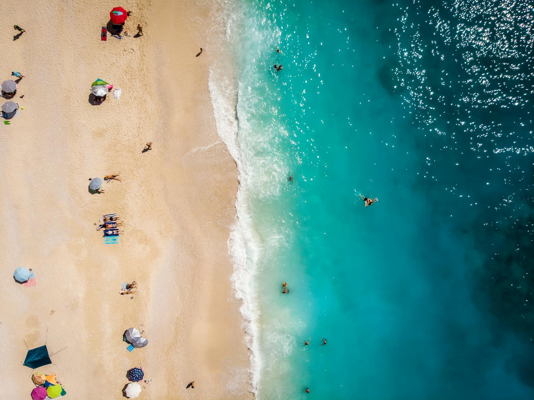 people having fun on the beach