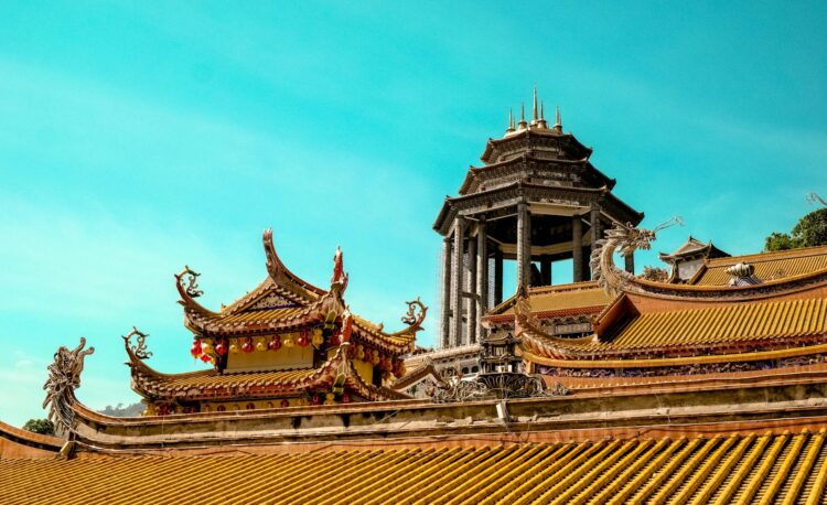 brown temple under blue sky