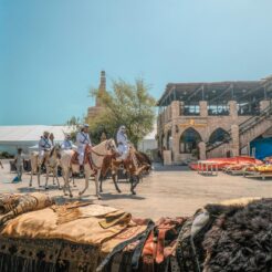 people riding on horses