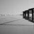 grayscale photography of bridge