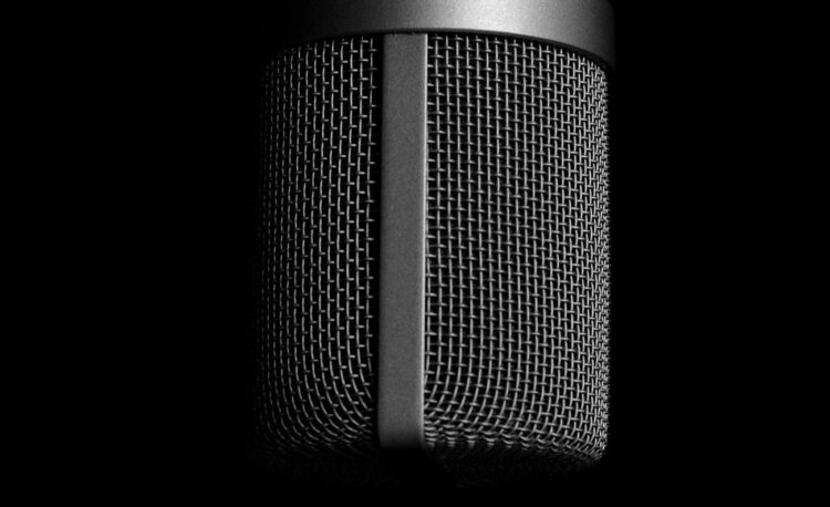 grey condenser microphone close up photography