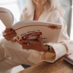 woman reading a book