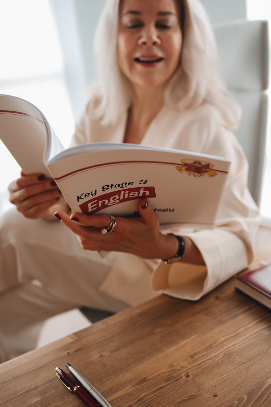 woman reading a book